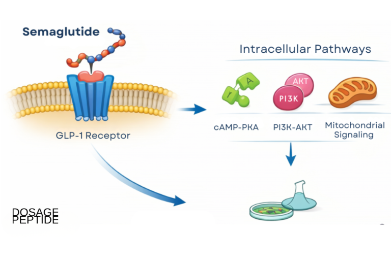 How does Semaglutide activate GLP-1 receptors in metabolic research models?