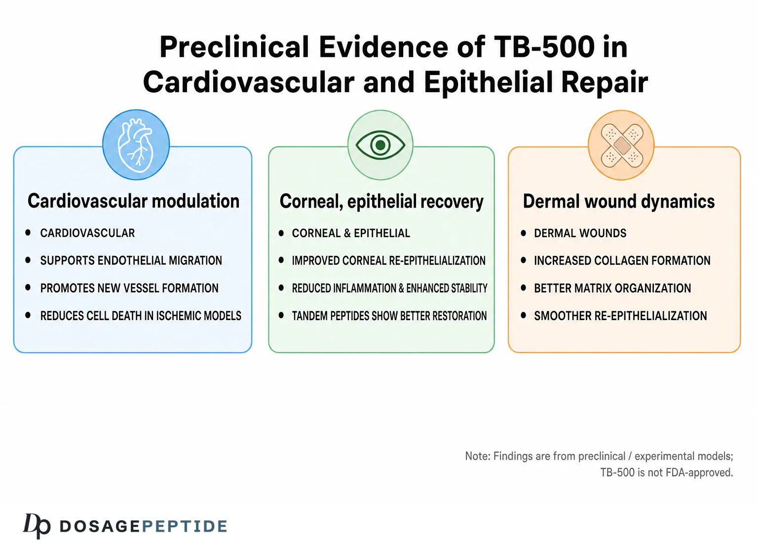 TB-500 tissue-repair mechanisms; preclinical, not FDA-approved.