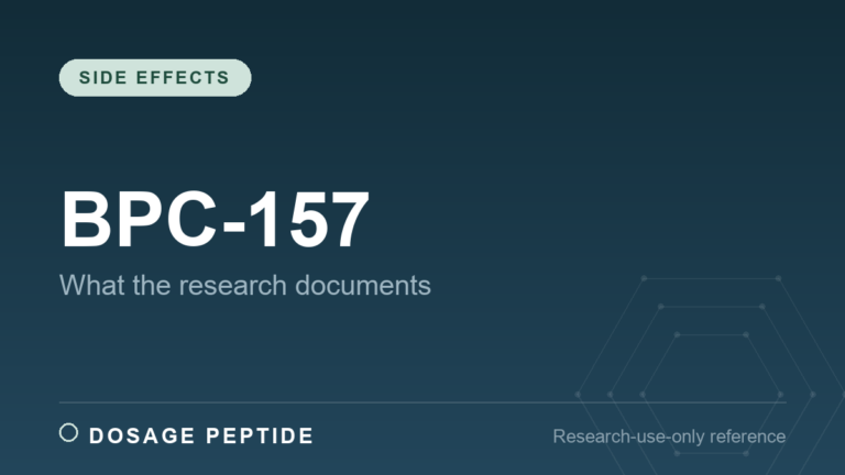 BPC-157 Side Effects: What the Research Actually Documents
