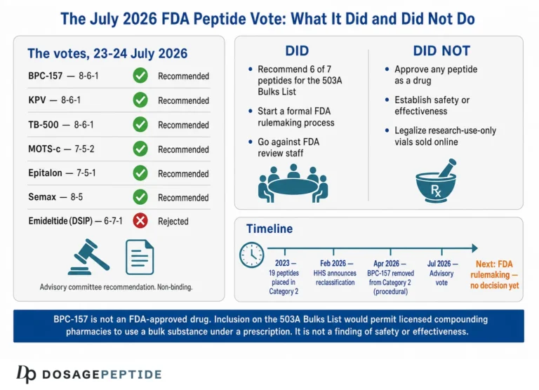 Was BPC-157 FDA-Approved? What the July 2026 Compounding Vote Actually Did