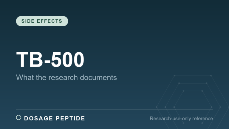 TB-500 Side Effects (2026): What Research Documents and What People Report