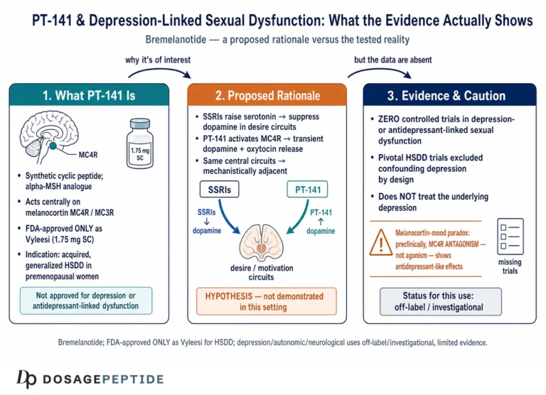 How does PT-141 address sexual dysfunction linked to depressive disorders?