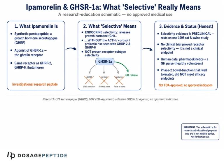 Which Clinical Studies Show Ipamorelin Selective Action on the GHSR-1a Receptor?