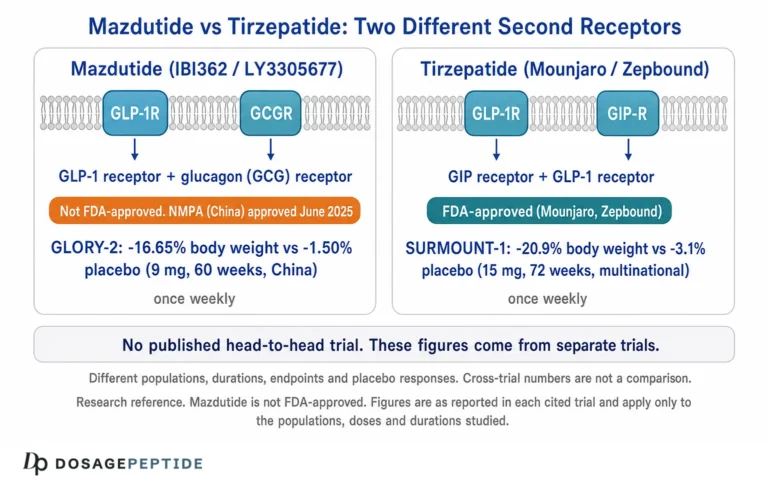 Mazdutide vs Tirzepatide: What the Evidence Actually Compares
