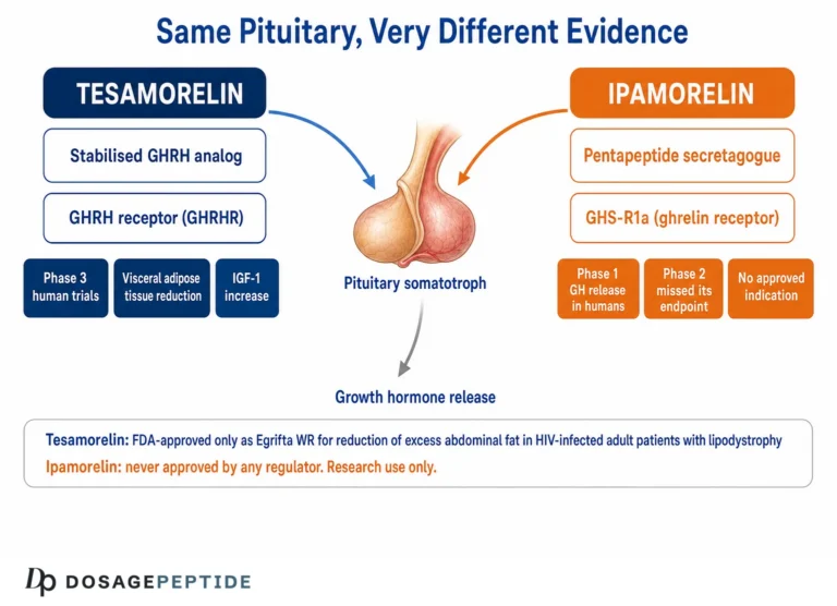 Tesamorelin vs Ipamorelin: Two Different Growth Hormone Pathways, Compared