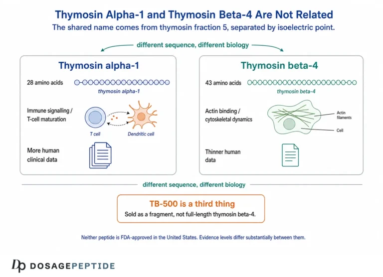Thymosin Alpha-1 vs Thymosin Beta-4: Two Unrelated Peptides With a Shared Name